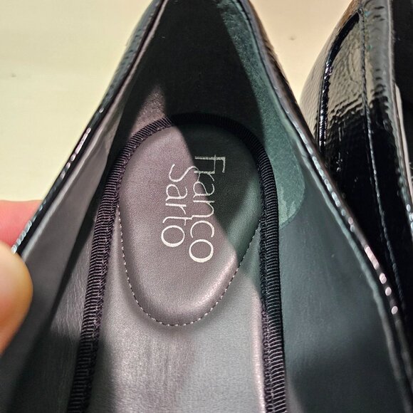 FRANCO SARTO Womens Sz 10M Bergamot Black Patent Lug Sole Platform Loafer Shoes - Picture 10 of 12